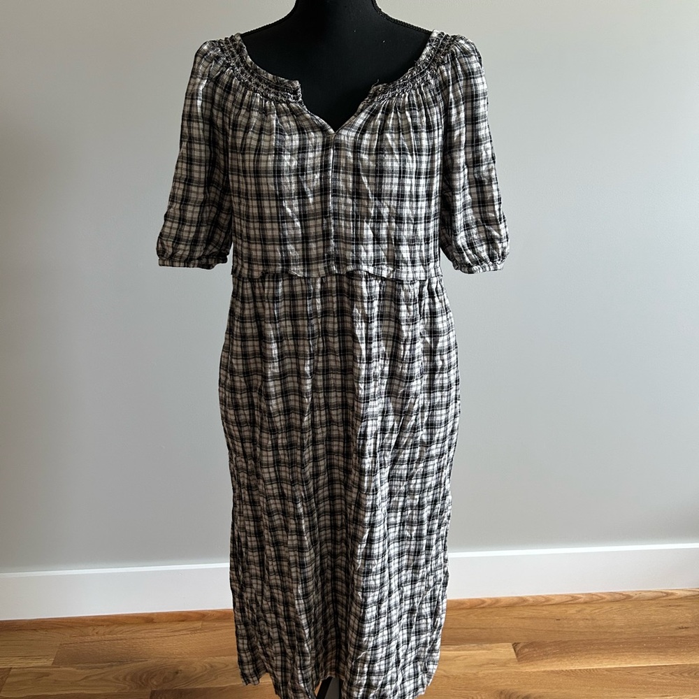 Plaid Black and White Women's Dress